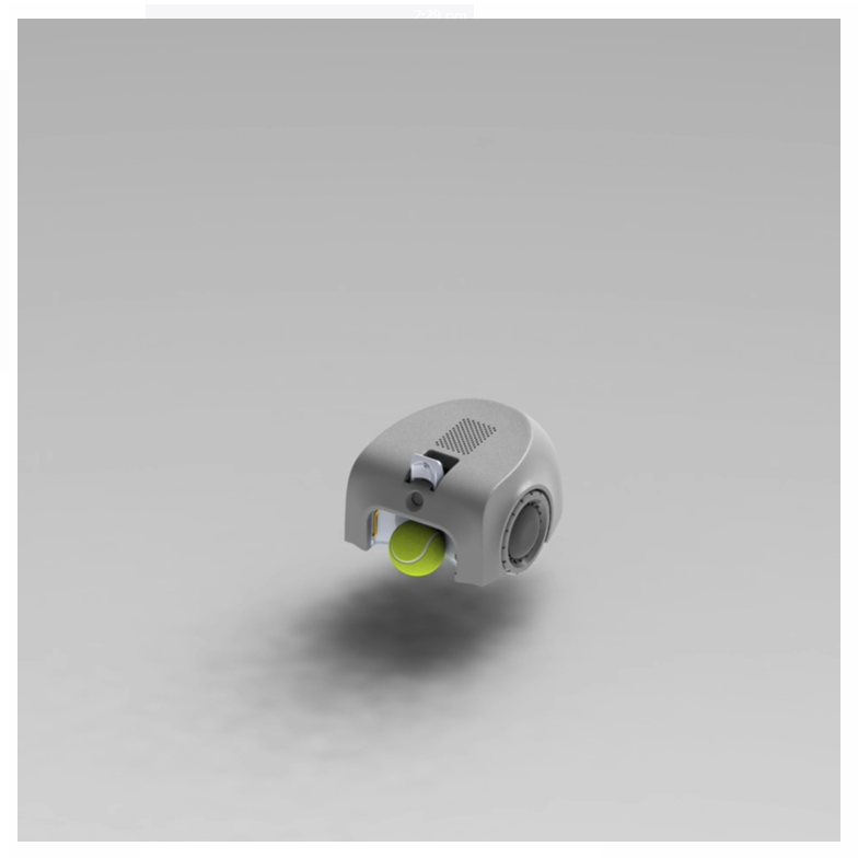 Clean product render of the Vive robot capturing a tennis ball